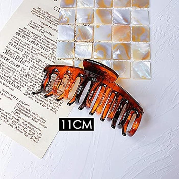 VinBee 3 Pack Large Chic Styling Matte Hair Claw Clip, 4.3 Inch Acrylic Hair Clips for Thick Hair Claw, Big Hair Clips Accessories for Girls Banana Clips Clamp Accessories for Women (Black, Amber,Red） - Image 2